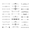 © Kirill - Set of vintage hand drawn vector dividers. Calligraphic lines, borders and laurels. Vector isolated ink elements.