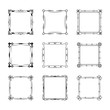 © Kirill - Set of vector isolated vintage square wedding frames and flourish borders. Calligraphic filigree design elements.