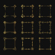 © Kirill - Set of gold vintage square wedding frames and golden flourish borders. Vector isolated calligraphic filigree design elements.