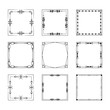© Kirill - Set of vintage square elegant frames and wedding flourish borders. Vector isolated calligraphic filigree design elements.