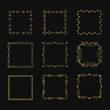 © Kirill - Set of vector isolated golden calligraphic square flourish frames and gold fancy borders.