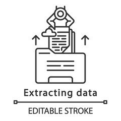 Sticker - Extracting data linear icon