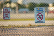 Fort Lauderdale Airport no drone zone warning sign posted on fence