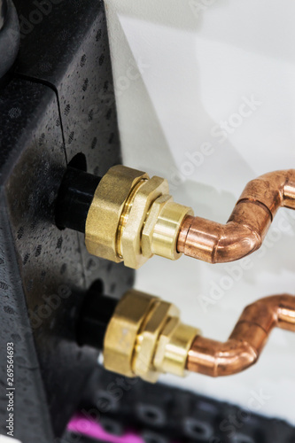 Cuadros en Lienzo copper pipes and fittings for carrying out plumbing work