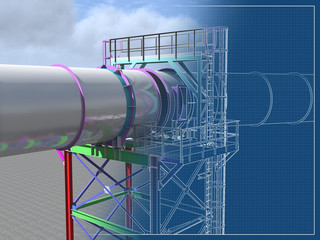 nord stream 2. bim model of an engineering project for the construction of the nord stream 2 gas pip