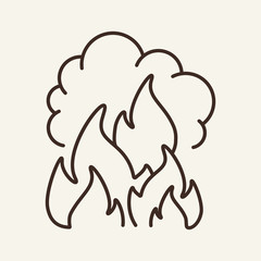 Poster - Wildfire line icon. Smoke, fire, inferno. Danger concept. Can be used for topics like disaster, deforestation, destruction