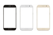 © khuruzero - three corlor smart phone with blank screen isolated on white