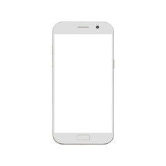 Wall Mural - white smart phone with blank screen isolated on white