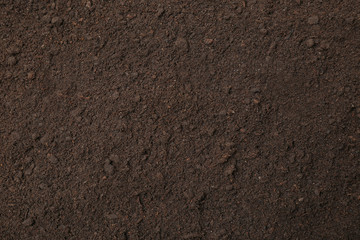textured ground surface as background, top view. fertile soil