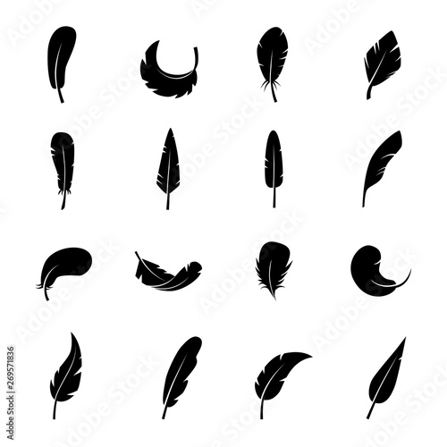 Feather vector icon set. Tableau sur Toile