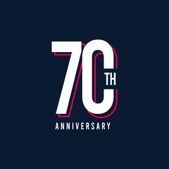 70 Th Anniversary Vector Template Design Illustration