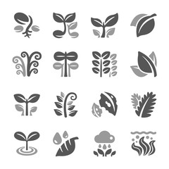 Wall Mural - plant and leaf icon set,vector and illustration