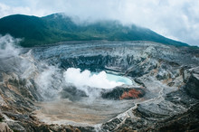 The Turquoise Crater Of Poas Volcano National Park, Costa Rica