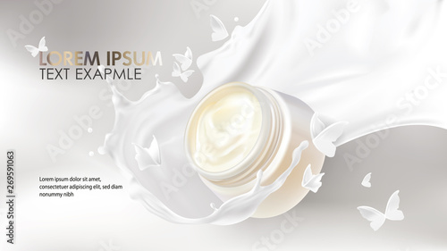 Fotografía Natural cosmetics realistic vector background