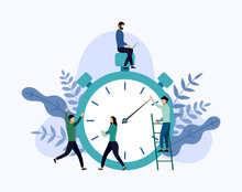 Time Management, Schedule Concept Or Planner, Business Concept Vector Illustration