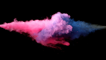 Wall Mural - Collision of colored powder isolated on black