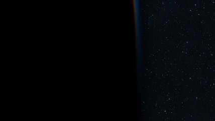 Wall Mural - 4k. big hurricane in the rays of the rising sun. amazing view of planet earth from space. 3840x2160.