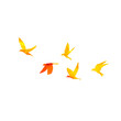 © desertsands - Watercolour silhouette of flying birds on white background. Inspirational body flash tattoo ink. Vector.