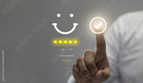 Cuadros en Lienzo Customer service evaluation concept.