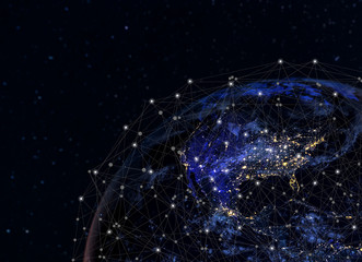 global network concept .this image furnished by nasa