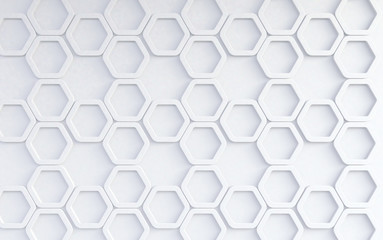 Canvas Print - Fondo abstracto de patrón de hexagonos blancos.Concepto de tecnologia  y redes.