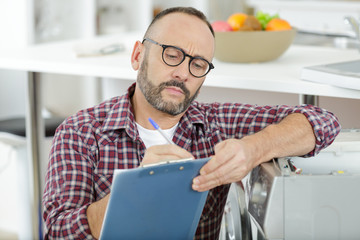 casual employee with clipboard