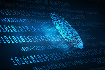 Fingerprint Scanning Technology Concept 2d Illustration
