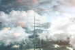 © Laricha - Ladder on clouds with sky background - Way to success concept. 3d illustration