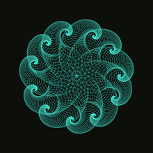 Wired Stylized Jellyfish Rosette In Blue Black Shades