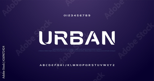 Fotografía sport future curve, wave modern alphabet fonts