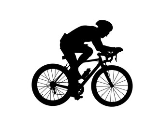 Wall Mural - Cycling Silhouette on white background