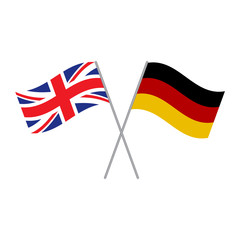 German and British flags vector isolated on white background