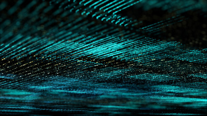 Aufkleber - Futuristic digital matrix particles grid virtual reality abstract cyber space environment background