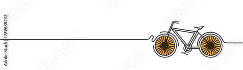 Fotomural Modern Cycling Flat Line Art drawing, Vector Illustration.