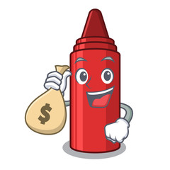 Sticker - With money bag red crayon isolated with the mascot