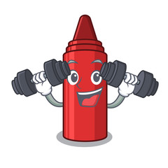 Poster - Fitness red crayon isolated with the mascot