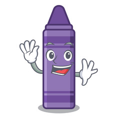 Sticker - Waving purple crayon in the cartoon shape