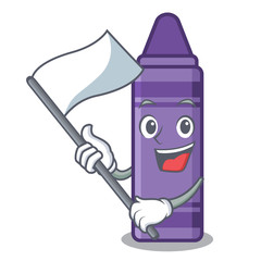 Canvas Print - With flag purple crayon in a mascot bag