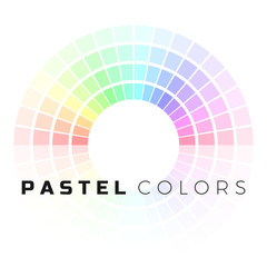 Wall Mural - discrete set of pastel shades. circle color palette. pastel color spectrum. vector illustration isol