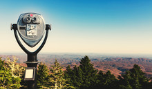 Coin-operated Binoculars Looking Out Over The Blue Ridge Moutains, NC