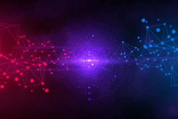 Wall Mural - network server internet of thing background 3d illustration rendering, data deep learning, robotic a