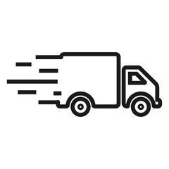 Wall Mural - truck speed - minimal line web icon. simple vector illustration. concept for infographic, website or