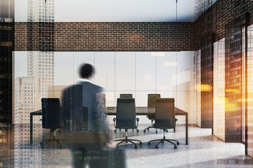 Wall Mural - Businessman entering office meeting room