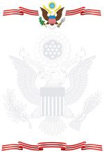 Illustration Of A Sheet Of Paper With The Symbols Of The United States Of America