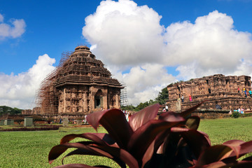 Konark Sun Temple in Odisha, India. Ancient Hindu Temple at Konark.  Dedicated to the Hindu sun god Surya,