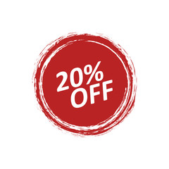 Poster - Discount badge label with the price is 20