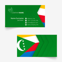 Wall Mural - Comoros Flag Business Card, standard size (90x50 mm) business card template.