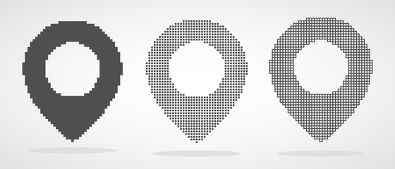 Wall Mural - set of map pointer in pixel art design. vector illustration.