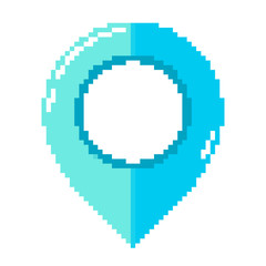 Wall Mural - map pointer in pixel art design. vector illustration.