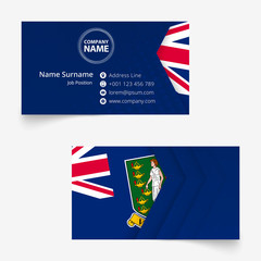 Wall Mural - British Virgin Islands Flag Business Card, standard size (90x50 mm) business card template.